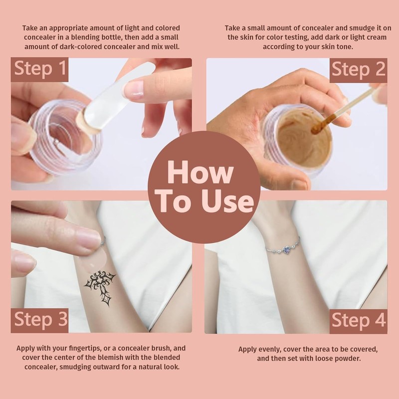 Tattoo Concealer for Body, Tattoo Cover Waterproof, Body Make-Up Waterproof,