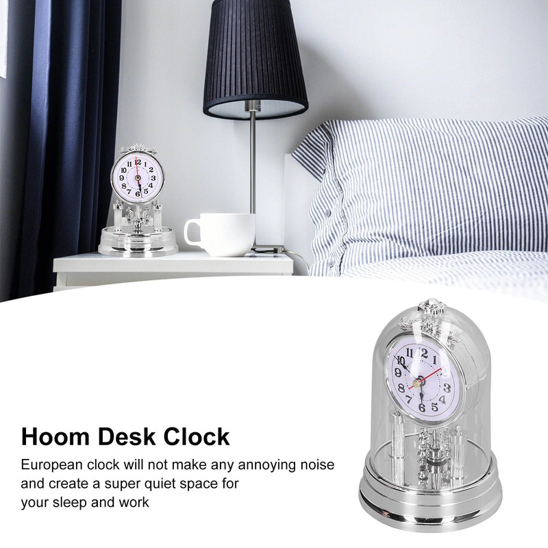 Desk Clock European Style Quiet Environment Internal Rotation Home Decoration