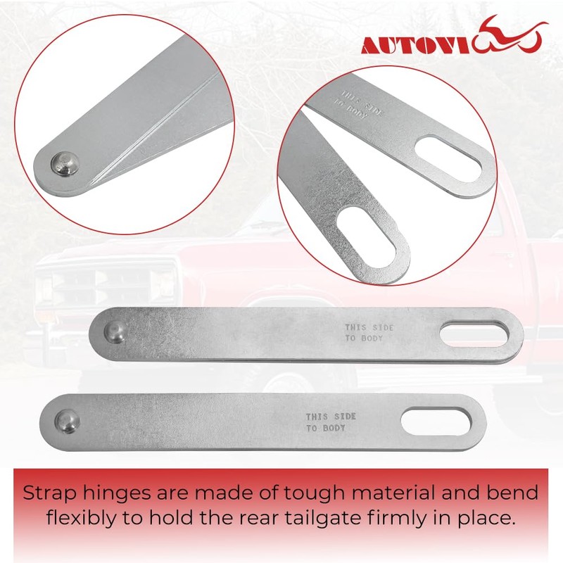 AUTOVIC Truck Tailgate Strap Hinges for 1972-1993 Dodge Ram W150