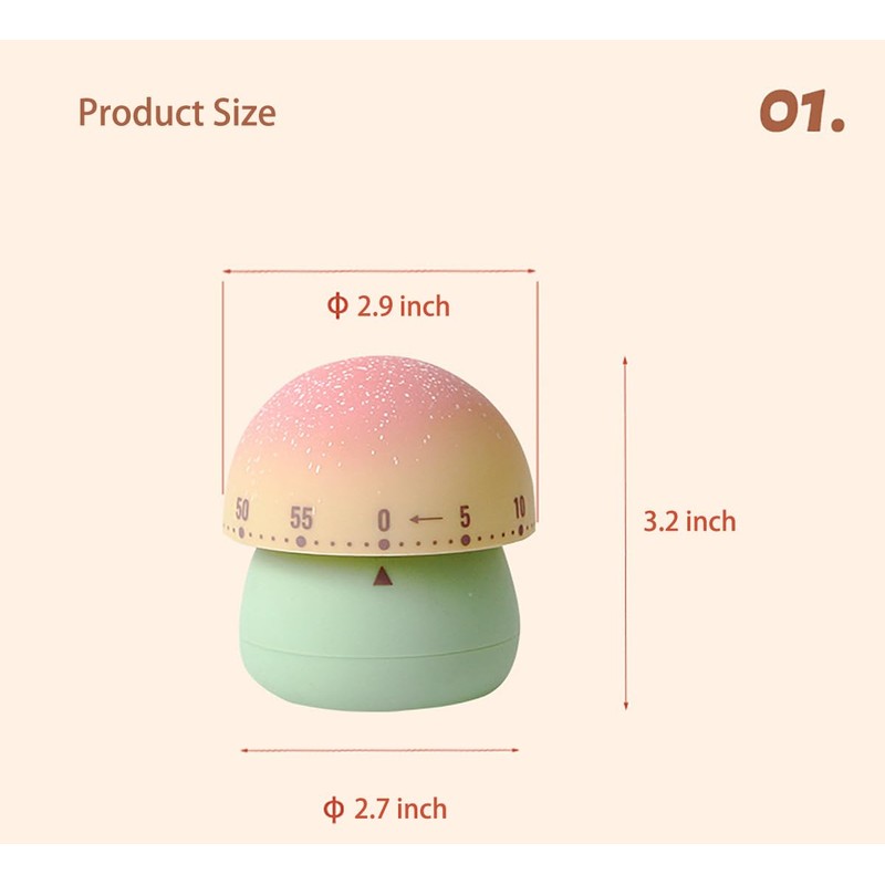 Kitchen Mechanical Timer for Kids,60 Minutes Wind up Egg Timer