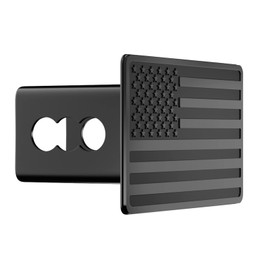 TOEASYTY Trailer Hitch Cover for 2 Inch Receivers, Heavy Metal American Flag Hitch Cover for Trucks Accessories (Black)