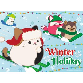 Buffalo Games - Squishmallows - Squishmallow Holiday - 100 Piece Jigsaw Puzzle for Families Challenging Puzzle Perfect for Family Time - 100 Piece Finished Size Is NA