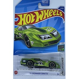 Hot Wheels '76 Greenwood Corvette - Green - Die-cast Car - 1:5 Scale - 7 x 4 x 2 Inches - Ages 3+