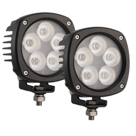 Super Bright Off-Road 4” Square Utility LED Work Light, 6000K Cool-White Flood Beam, Fits Caterpillar & John Deere Tractors, Plug & Use DT Connector, Corrosion & Vibration Resistant Waterproof, 2-Pack