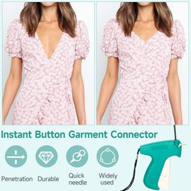 ANTAND Stitch Gun for Clothes, Micro Tagging Gun for Clothing, Handheld Tag Gun Quick Stitch Sewing Gun, Quick Clothing Fixer Includes 2 Needles, 4.4mm 480 Pcs and 5.4mm 480 Pcs Black White Fasteners