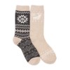 MUK LUKS Women's Wool Socks (2 Pair Pack), Brown, OS