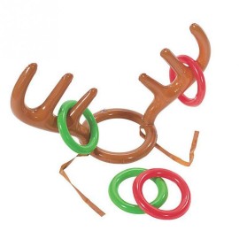 Waloo Inflatable Reindeer Ring Toss Game Fun For Kids Of All Ages   - One Pack