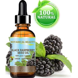 BLACK RASPBERRY SEED OIL. 100% Pure / Natural / Undiluted / Virgin / Unrefined / Cold Pressed Carrier oil. 0.5 Fl.oz.- 15 ml. For Skin, Hair, Lip and Nail Care. "One of the highest antioxidants, rich in vitamin A and E, Omega 3, 6 and 9 Essential Fatty A