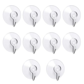 Annefly 10PCS Suction Cup Hooks 40mm Transparent Sucker Hooks for Kitchen Bathroom Door Ceiling Detachable Reusable Suction Hooks No Scratch Waterproof