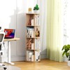 Kinembold Small Rotating Bookshelf, 2 Tier Revolving Bookcase 360 Display