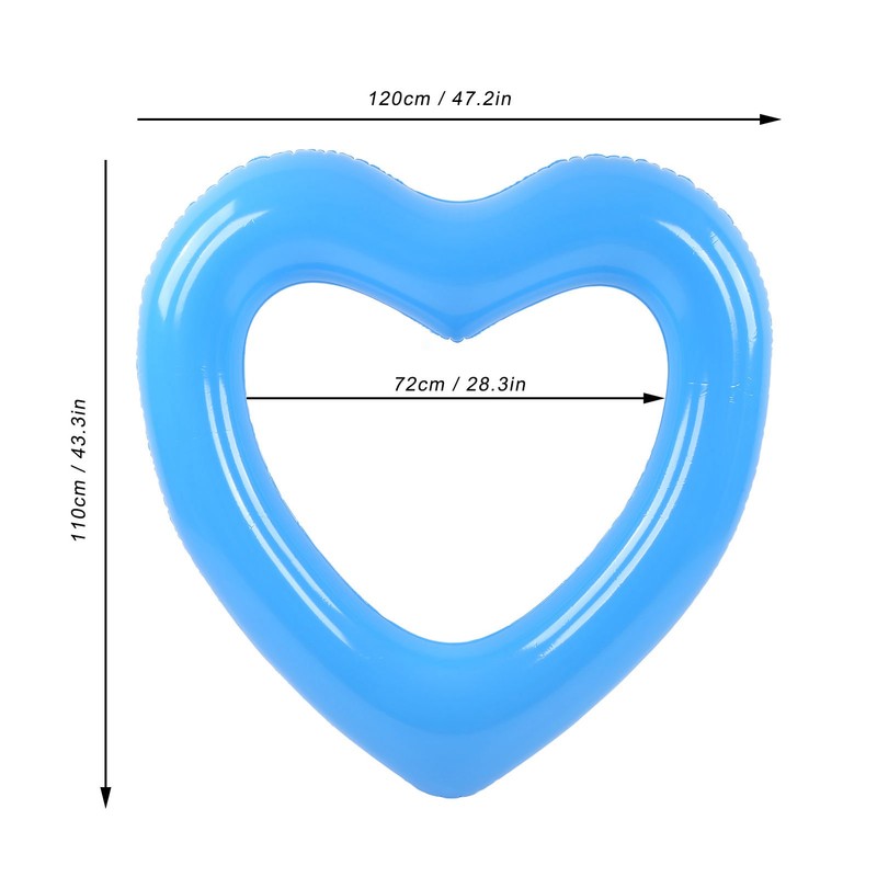 Heart Shaped Swimming Circle 120cm Thick Tear Resistant PVC Material