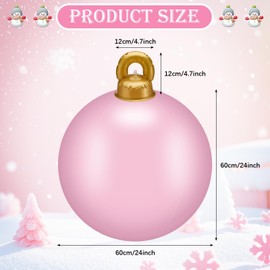 Jetec 4 Pcs 32 Inch Candy Color Giant Christmas PVC Inflatable Decorated Ball Ornaments Pastel Xmas Blow Ball Decorations for Xmas Candy Themed Party Holiday Indoor Outdoor Tree Yard Garden Lawn