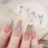 LKCCTK ネイルパーツ メタルパーツ 24個セット 花 蝶々 立体 シルバー キラキラ ネイルアート