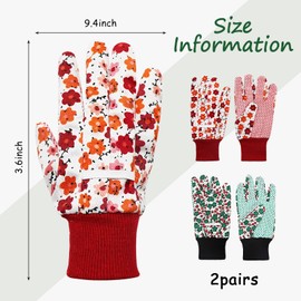 Gardening Gloves for Women Set,2 pairs Comfortable Gardening Working Gloves for Ladies Women,Floral Garden Gloves with Elastic Cuffs and Non-Slip for Yard, Fishing, Camping.