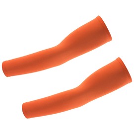 Atneato UV Protection Cooling Arm Sleeves - Arm Warmers Sun Protective Tattoo Sleeves for Men Women, Orange, One Size Fit Most