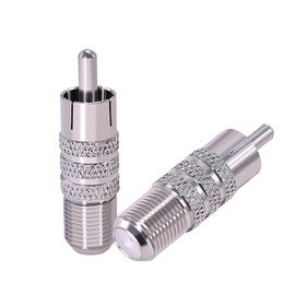 CNARIO 2pcs F Type Female to RCA Male Coaxial Cable Audio Adapter Connector Coaxial to RCA Connector for TV, Audio, and Video Devices