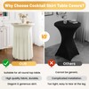 Fhberni 32x43 Inch Round Spandex Cocktail Tablecloth with Skirt 2