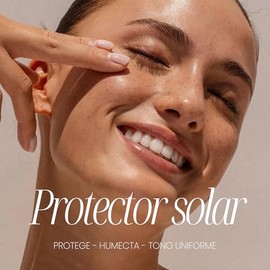 Protector Solar Facial FPS 50 con Niacinamida 4% y Ácido Hialurónico – Crema Hidratante y Calmante con Manzanilla, Alta Protección UVA/UVB, Tono Unifo