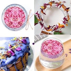 TooGet Pink Cornflower Petals, 100% Natural Centaurea Cyanus, Grown in Germany Herbal Cornflower Flowers for Homemade Lattes, Tea Blends, Bath Salts, Wedding Confetti, Gifts, Crafts – 0.5 OZ/15g