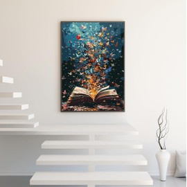 Butterfly Book Paint by Numbers Kit for Adults Beginner,DIY Easy Adult Paint by Numbers Butterfly Book,Paint by Number Without Frame Home Wall Decor 16 x 20 in