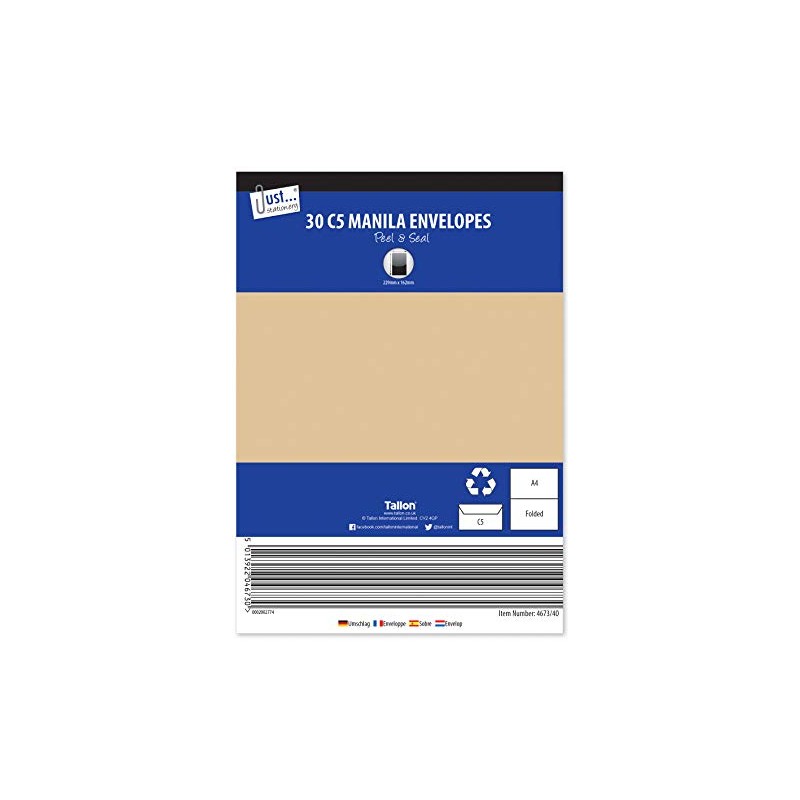 Tallon30 C5 Manila peal & seal Envelopes 80gsm