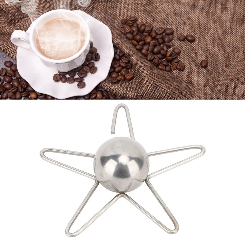 Coffee Cooling Tool with Reusable Metal Ice Sphere Stainless Steel