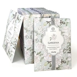Gardenia Scented Sachets - 12 Pack, Long-Lasting Home Fragrance Sachet Bags, Large Fresh-Scented Packets, Sachets for Drawers and Closets