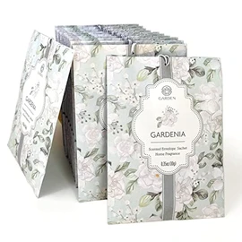Gardenia Scented Sachets - 12 Pack, Long-Lasting Home Fragrance Sachet Bags, Large Fresh-Scented Packets, Sachets for Drawers and Closets