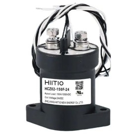 HIITIO 1000VDC 150A DC Contactor | UL, RoHS, Reach Certified | Epoxy Sealed with Auxiliary Contact | Multi-Coil Options (12/24/48VDC) | for EV, Solar & Industrial Systems