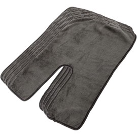Toallas Faciales de Coral Fleece Diseño Dividido en Forma de U para Tratamientos de Belleza y Masajes, Paquete de 4 Piezas Color Gris Oscuro