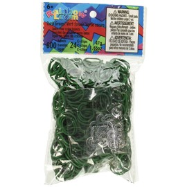 Rainbow Loom Twistz Bandz Latex Free Rubber Band Bag + C-Clips - Dark Green