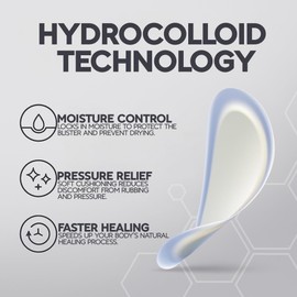 15 x Blister Plasters Invisible Hydrocolloid Pads – Mixed Shapes for Heel, Toe & Foot – Waterproof Gel Cushions for Skin Protection, Anti-Friction & Wound Care