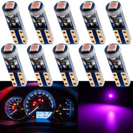GLL - 10 bombillas LED T5 rosas, 74, 70, 37, 17, 2721, 3528, 5 mm, 1-3030-SMD para el interior del coche, velocímetro, tablero de instrumentos, indicador de clúster, panel de luz de tablero