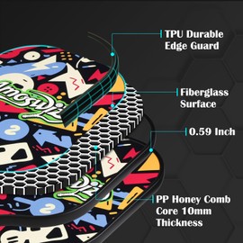 Amoswiz Pickleball Paddles Set of 2, Premium Fiberglass Doodle Pickleball Paddles for Beginers, Pickleball Set with 4 Pickle Balls, Gift for Adult & Kids