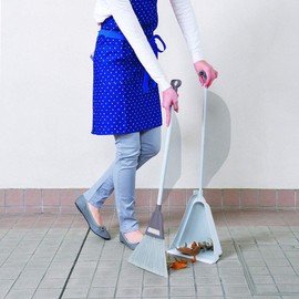 Azuma BR148 Broom Dustpan Synthetic Fiber Chilitore Gray Total Chilitori Width: Approx. 10.2 inches (26 cm), Total Length: Approx. 31.9 inches (81 cm), Water Resistant and Durable Spikes, Sparking Treated Spikes, Compact Storage