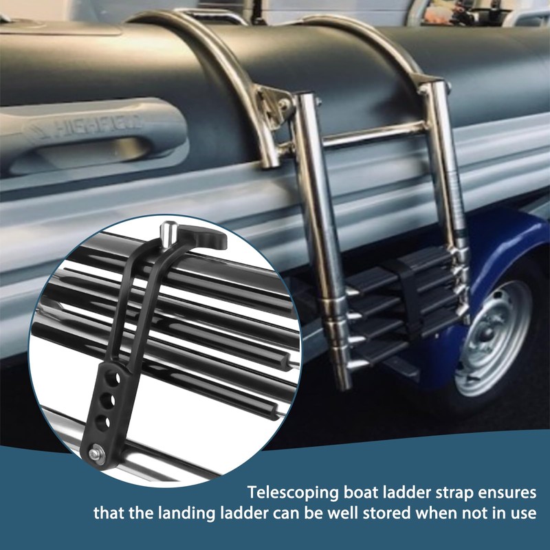 Telescoping Ladder Strap for Boat Yacht, Rubber Strap Secure Retaining