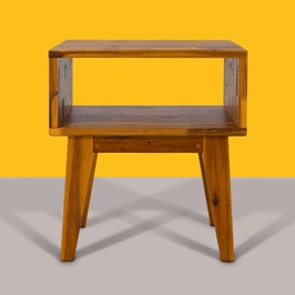 Acacia Serena Nightstand/End Table Solid Wood Bed Side Table for Bedroom Living Room College Dorm (Caramel)