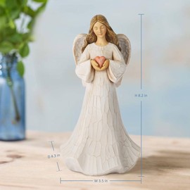Vineyard Carvings Guardian Angel Figurines - Hand Painted Sculpture Healing Angel Statue Home Table Decor, Angel Gifts for Women, Wedding, Anniversary or Valentine’s Day