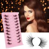 KFHENSOMR 10 Pairs Faux Mink Eyelashes, False Eyelashes Natural, Fluffy