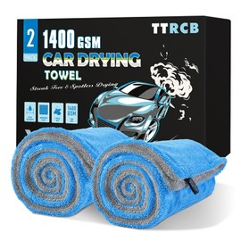 TTRCB - Paquete de 2 toallas de secado de coche, 48 x 24 pulgadas, toallas de microfibra extra grandes para automóviles, 1400 g/m², ultra absorbentes,