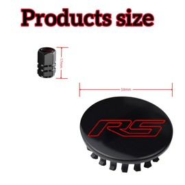 4PCS RS Wheel Center Cap Hub Cover and 4PCS RS Tire Valve Caps Compatible with Camaro Equinox Cruze Malibu Trax 59mm (RS-2)