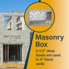 3-Gang Masonry Electrical Box, Metal Electrical Box, 2-1/2" Depth, 15