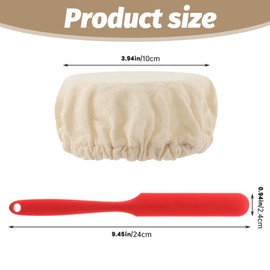 10-Pack Sourdough Starter Jar Cover Cloth with Spatula, Breathable & Reusable Fabric Bread Fermentation Cover for 3-4 Inch Mouth