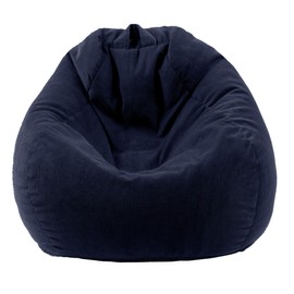 Gurxien Bean Bag Chairs with Corduroy Cover Removable, 3 Ft Large Memory Foam Bean Bag Chairs for Kidswith Filling,Round Fluffy Sofa Chair for Living Room Bedroom