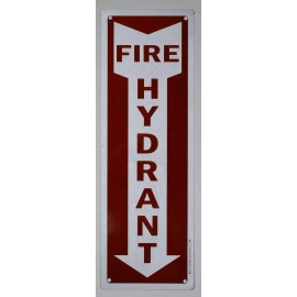 Buildingsigns.com Fire Hydrant Arrow Down Sign Sign (White, Reflective !!, Aluminium 4x12)