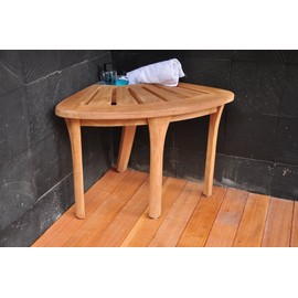 19" Grade-A Teak Corner Seat Shower Bench/Stool with Basket #WHAXCS
