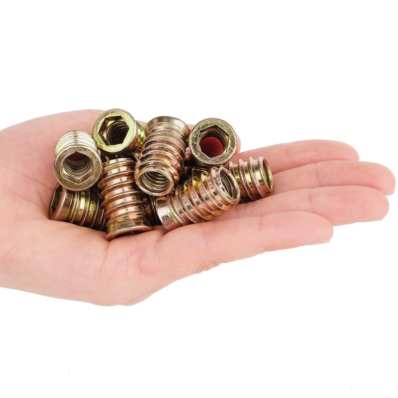 40Pcs 3/8"-16 x 25mm Threaded Inserts for Wood Furniture Screw