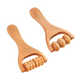BZKSER Massage Roller – Pack of 2 Massage Roller, Wooden Trigger Point Roller Body Face Roller Face Neck Anti-Cellulite for Gua Sha Scraping Massage Tool, Fascia Roller Wood, Massage Roller with