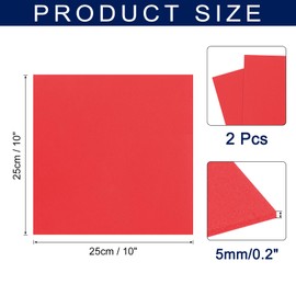 MECCANIXITY Foam Sheets, Dark Red, 10x10 Inch, 5mm EVA Craft Foam Paper, 2 Sheets