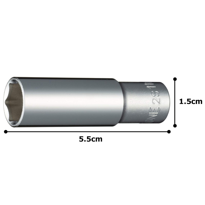 Tone HP2S-11L Deep Socket (6 Angles) Drive Angle 0.25 inch